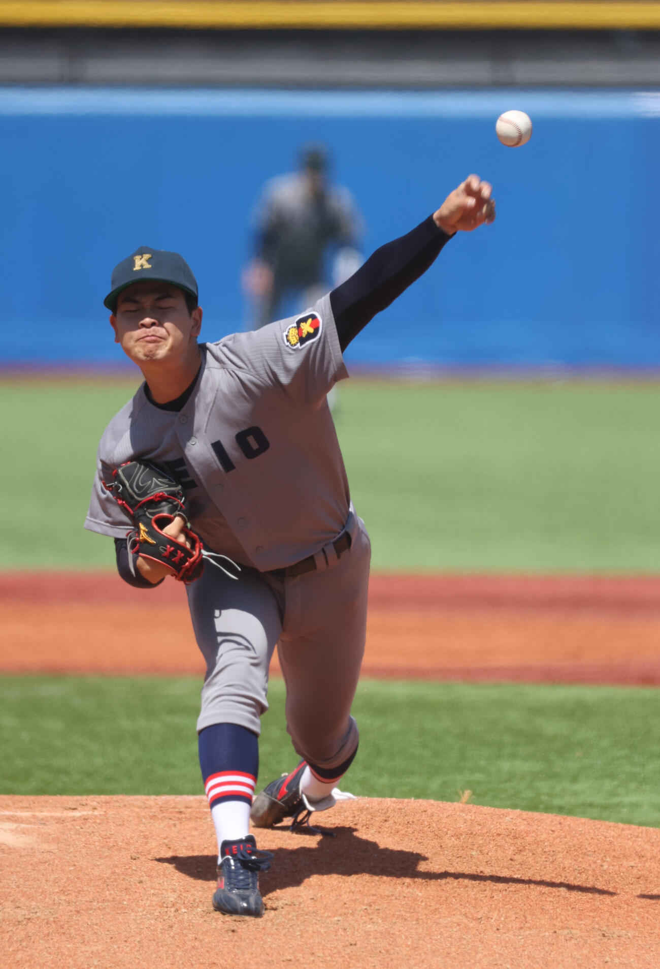 東京6大学野球　慶大対東大　先発した慶大・渡辺和大（撮影・柴田隆二）
