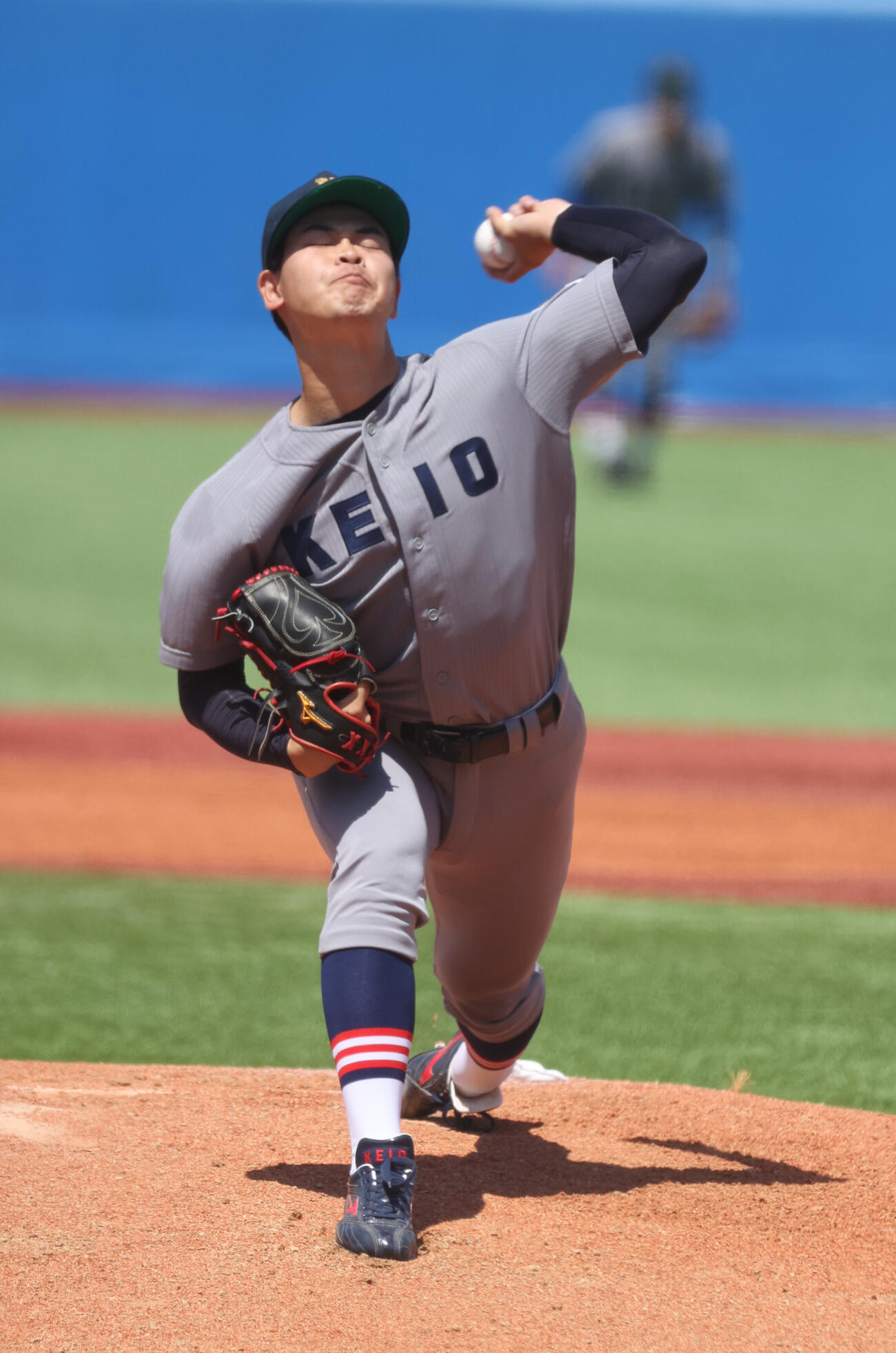 東京6大学野球　慶大対東大　先発した慶大・渡辺和大（撮影・柴田隆二）