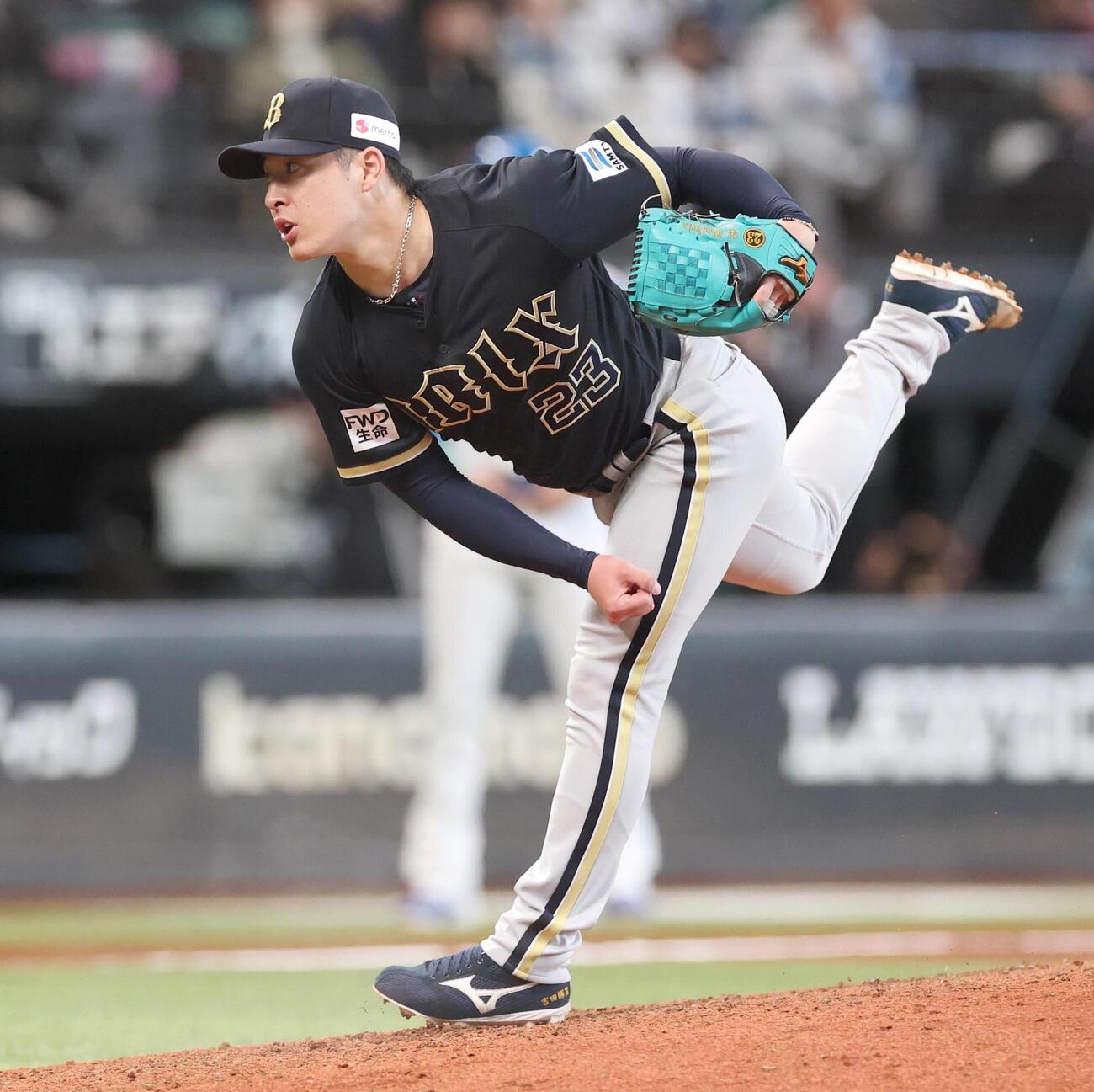 日本ハム対オリックス　6回に登板の吉田輝星（撮影・黒川智章）