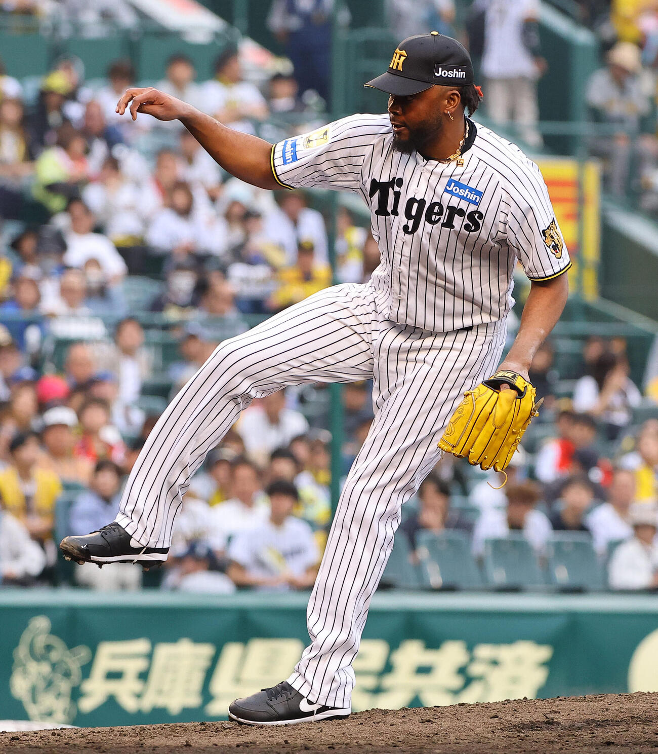 阪神対巨人　阪神4番手のラファエル・ドリス（撮影・上田博志）