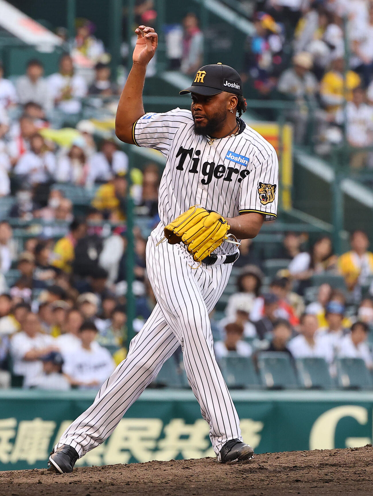 阪神対巨人　最後を締めた阪神ラファエル・ドリス（撮影・上田博志）