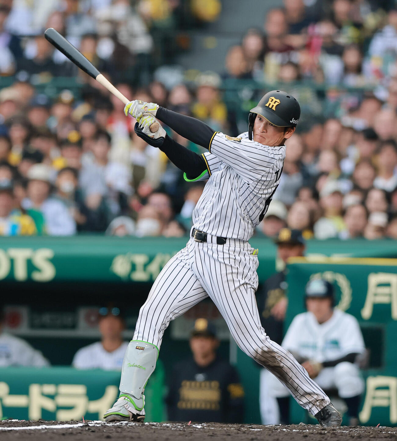 阪神対巨人　7回裏阪神1死満塁、高寺望夢は適時打を放つ（撮影・上山淳一）