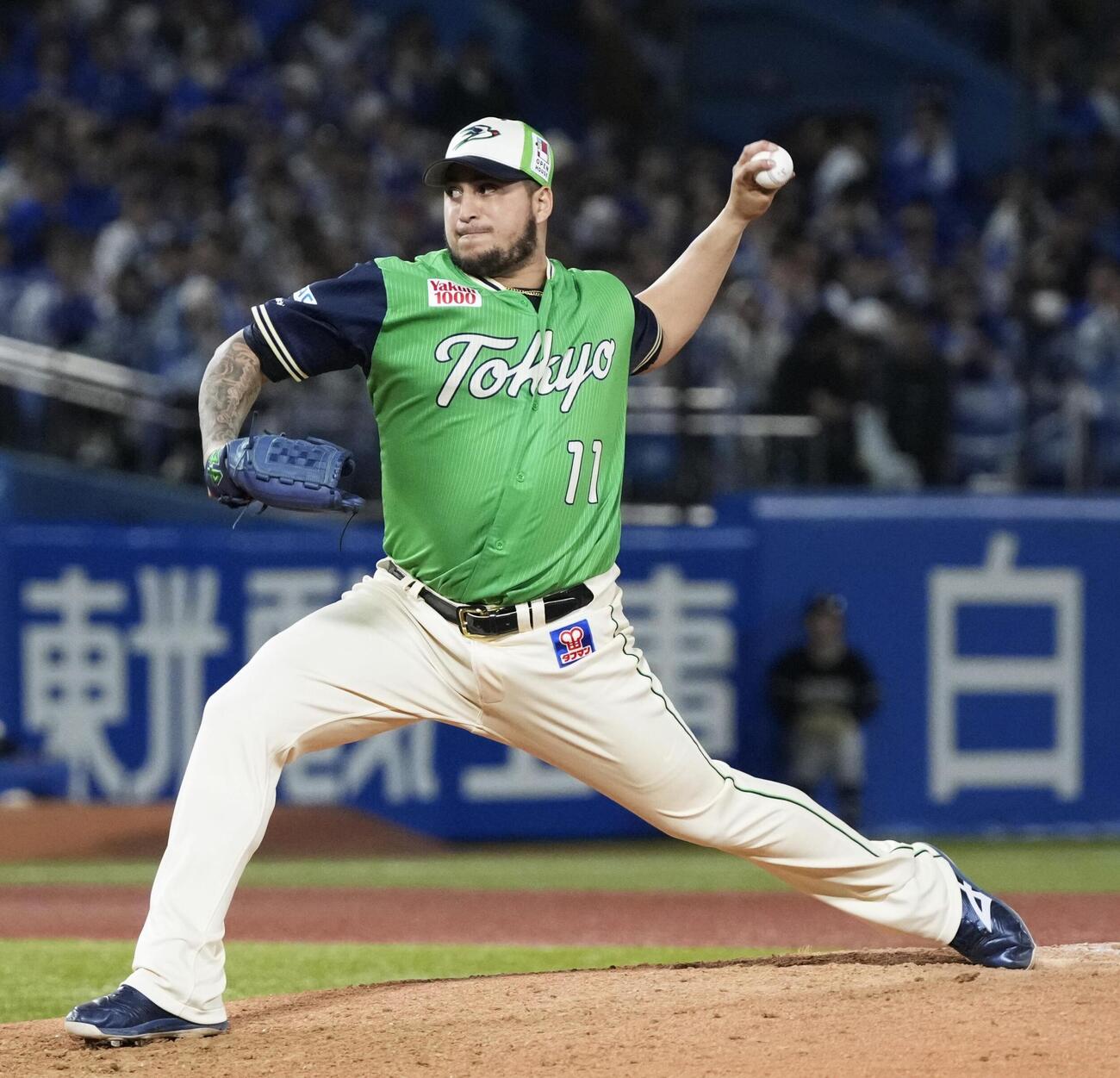 9回に登板し、来日初勝利を挙げたヤクルトのキハダ＝神宮（共同）