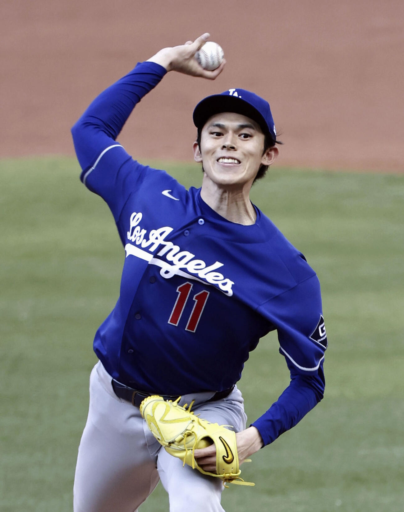カージナルス戦に先発したドジャース佐々木（共同）