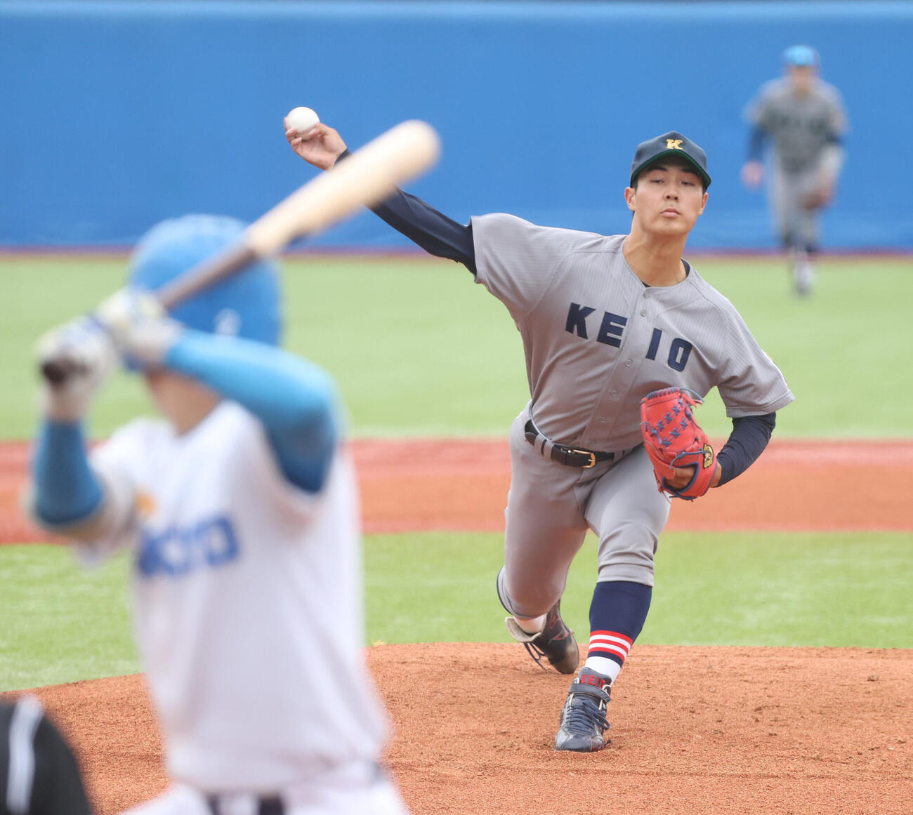 東京6大学野球　東大対慶大　先発した慶大・広池浩成（撮影・柴田隆二）