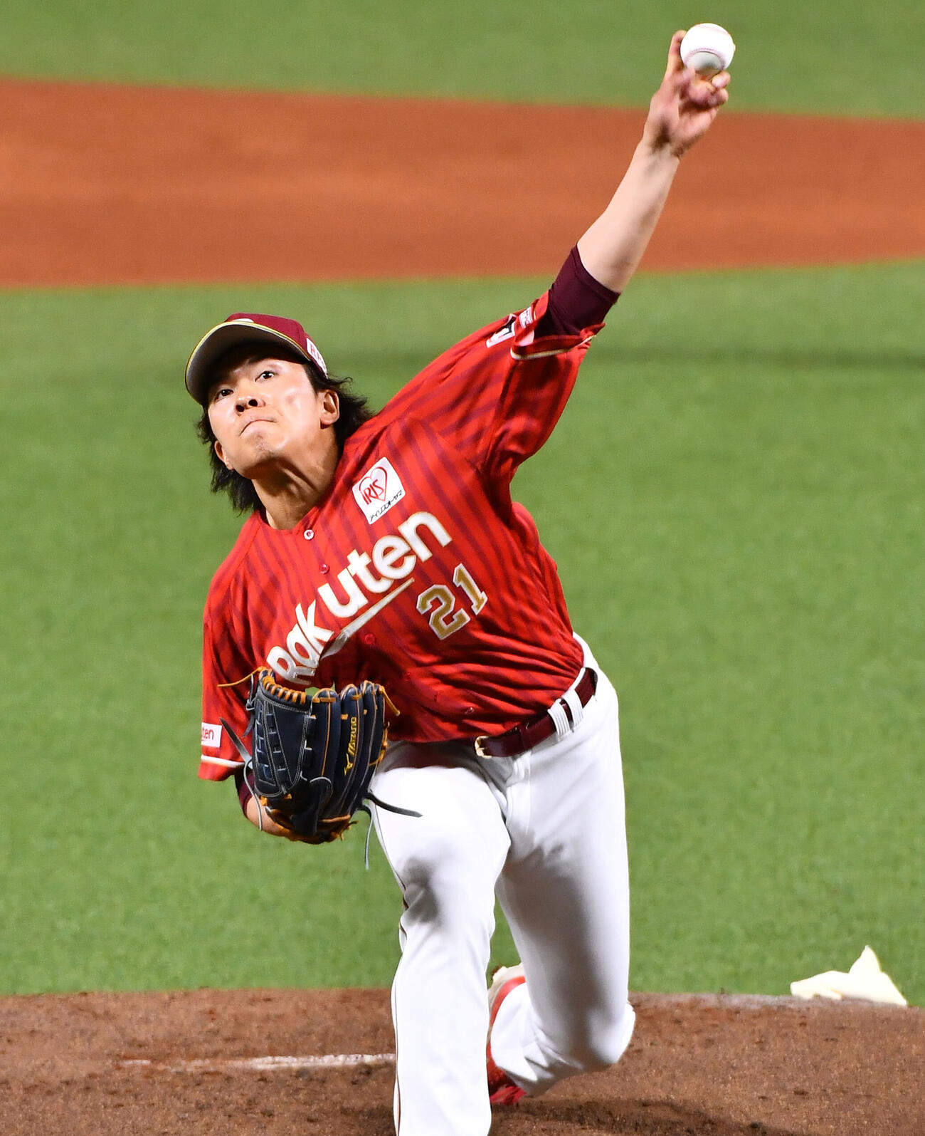 ソフトバンク対楽天　楽天先発の早川隆久（撮影・岩下翔太）