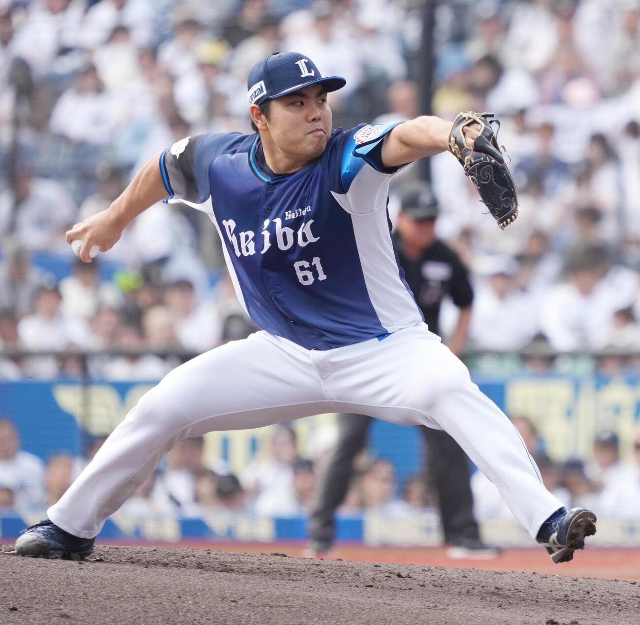 ロッテ対西武　西武先発の平良海馬（撮影・小沢裕）