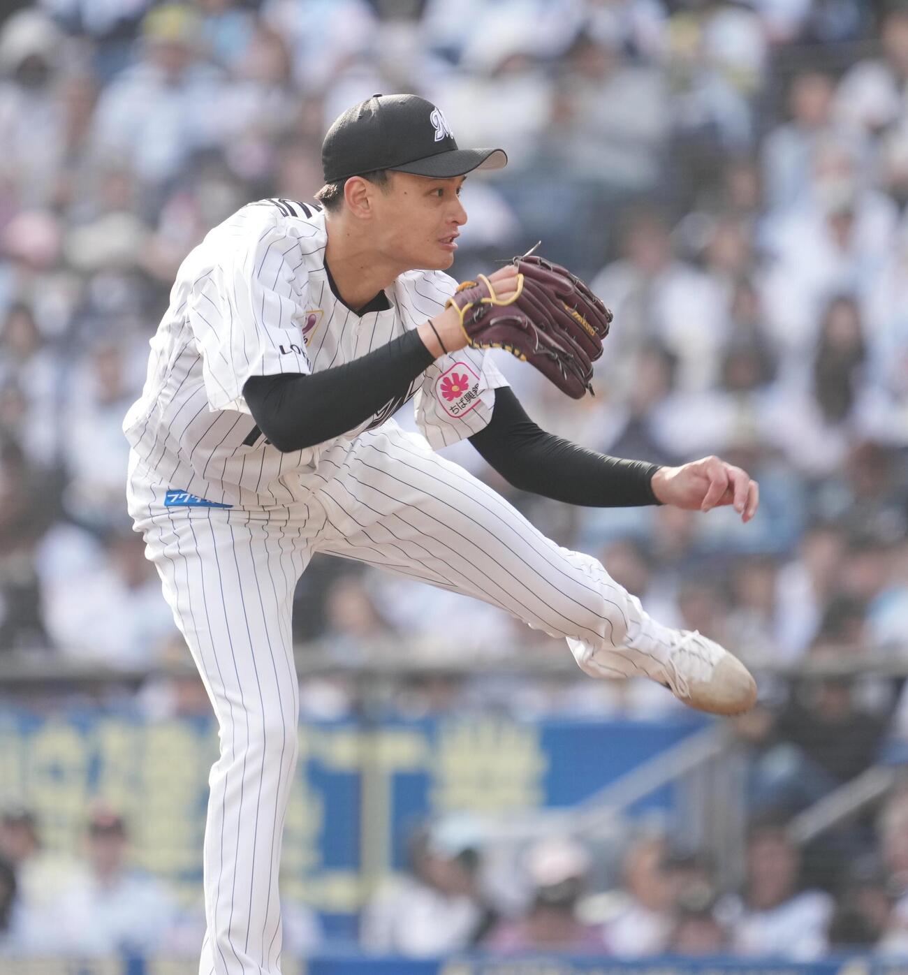 ロッテ対西武　7回無失点と好投したロッテ先発の毛利海大（撮影・小沢裕）