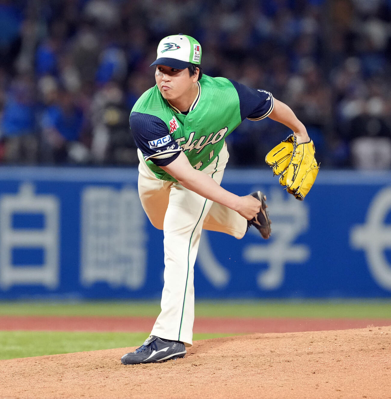 ヤクルト対DeNA 7回からマウンドに上がったヤクルト拓也（撮影・たえ見朱実）