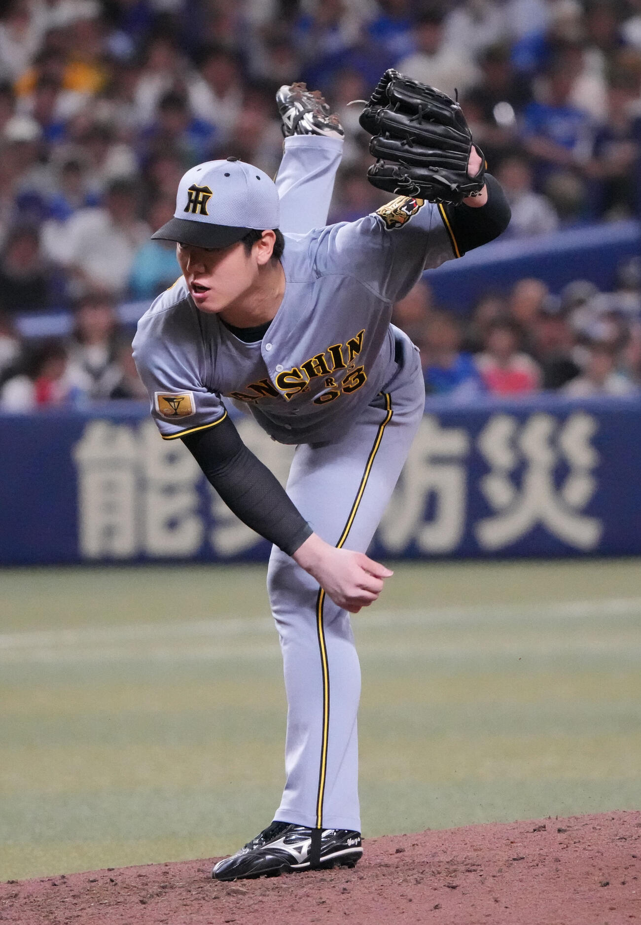 中日対阪神　7回裏、阪神3番手で登板する石黒佑弥（撮影・森本幸一）