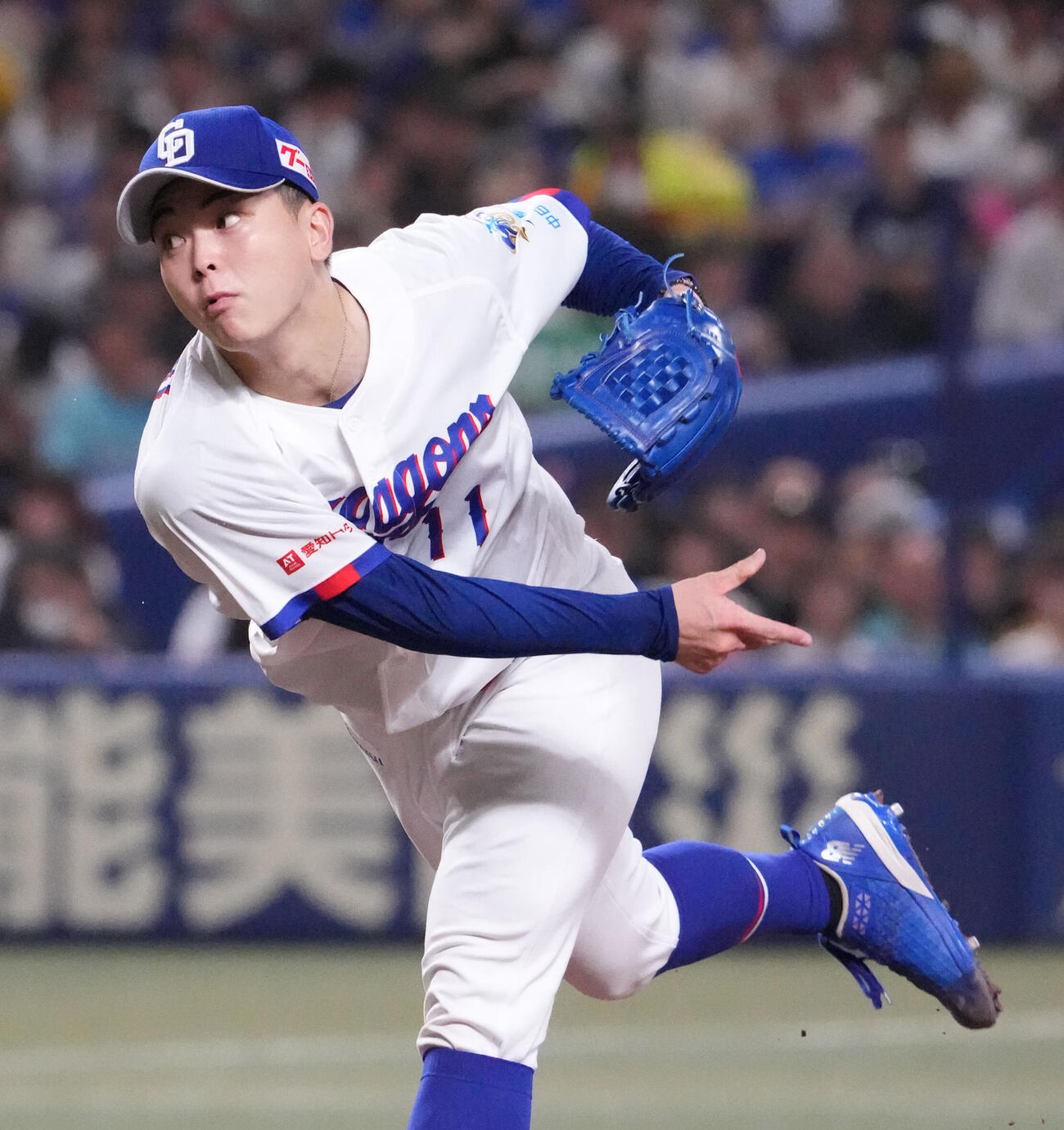 中日対阪神　1回表、登板する中日先発の中西聖輝（撮影・森本幸一）