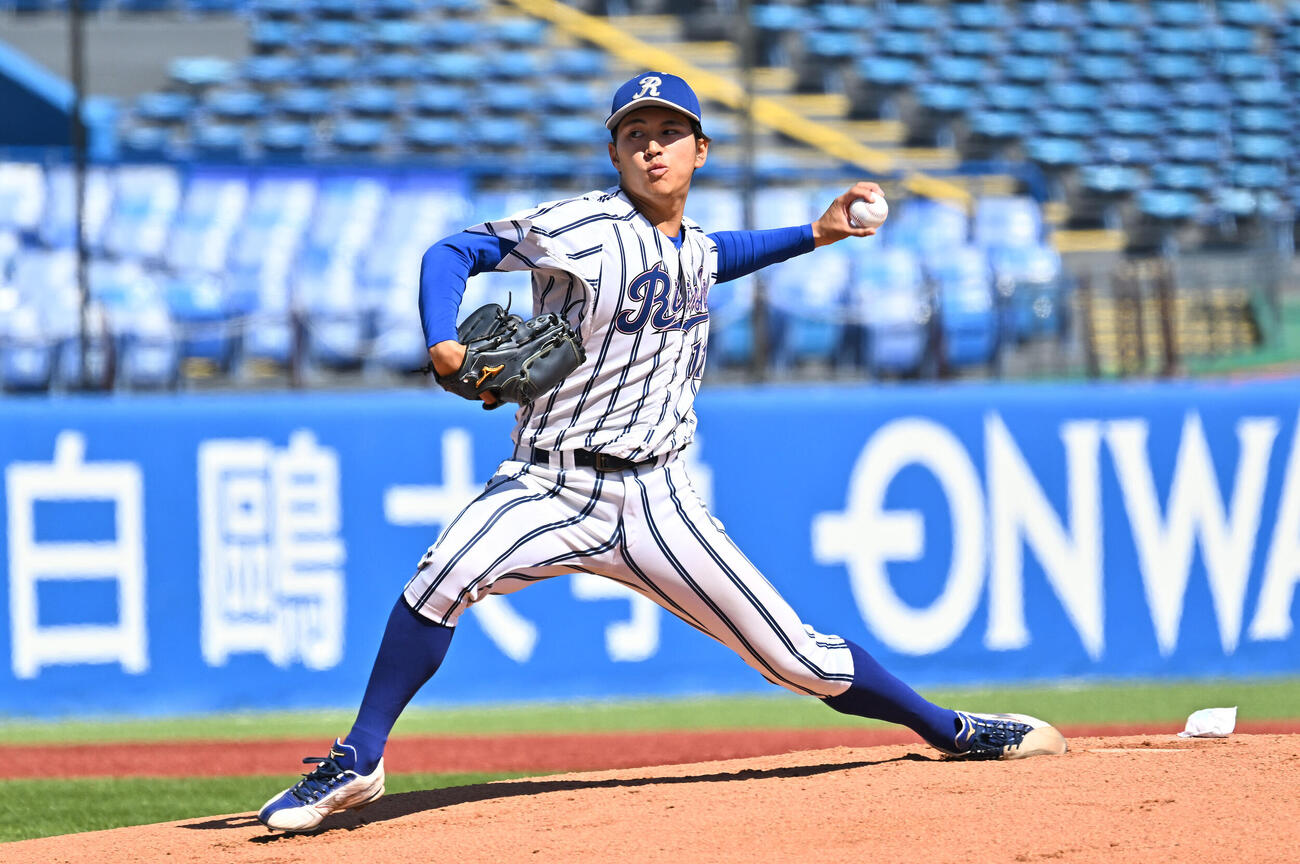 中大対立正大　立正大先発の仁田陽翔（撮影・滝沢徹郎）