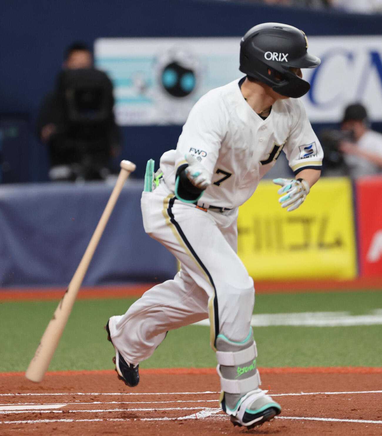 オリックス対ロッテ　1回裏オリックス1死三塁、西川龍馬は左前適時打を放つ（撮影・西尾就之）