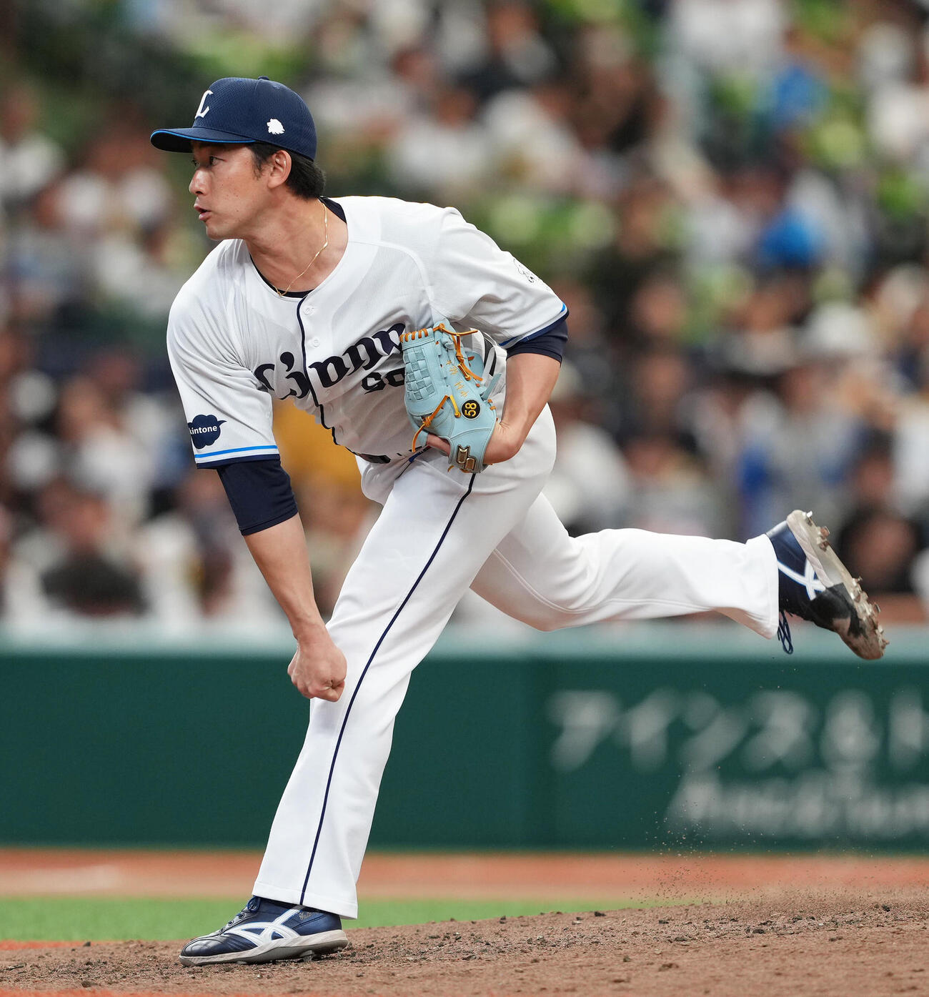 西武対ソフトバンク　6回から登板した西武中村祐太（撮影・足立雅史）