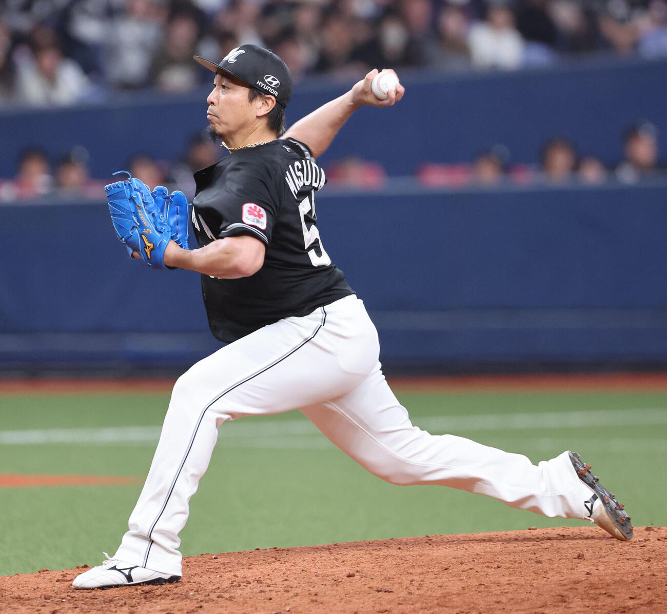 オリックス対ロッテ　ロッテ3番手の益田直也（撮影・西尾就之）