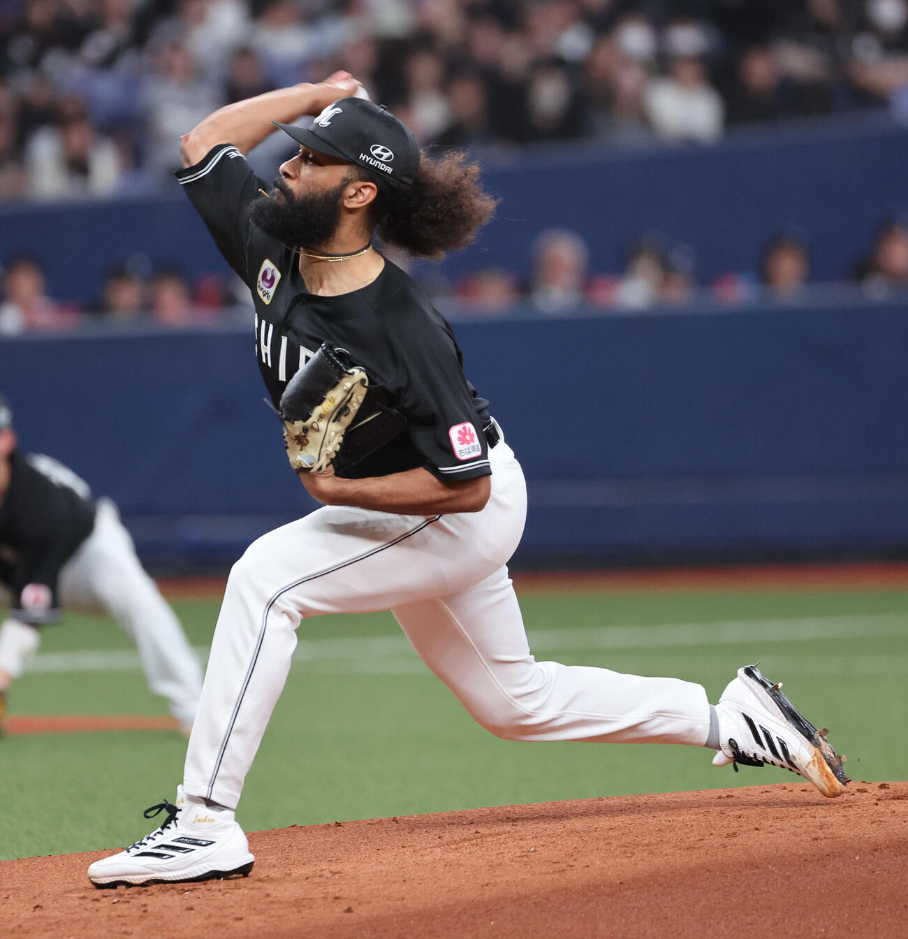 オリックス対ロッテ　ロッテ先発のアンドレ・ジャクソン（撮影・西尾就之）