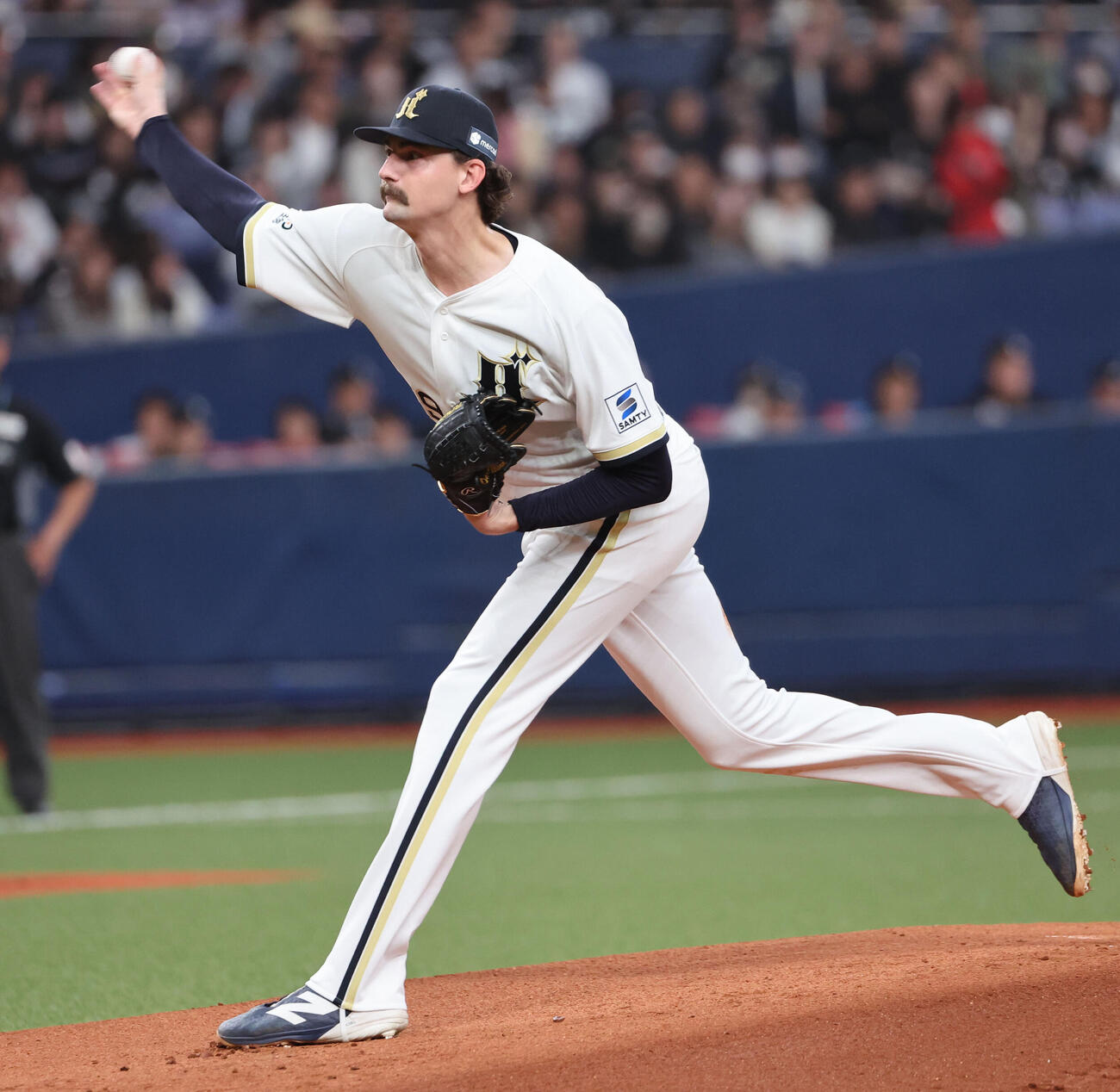 オリックス対ロッテ　オリックス先発の「チビチャン」ショーン・ジェリー（撮影・西尾就之）