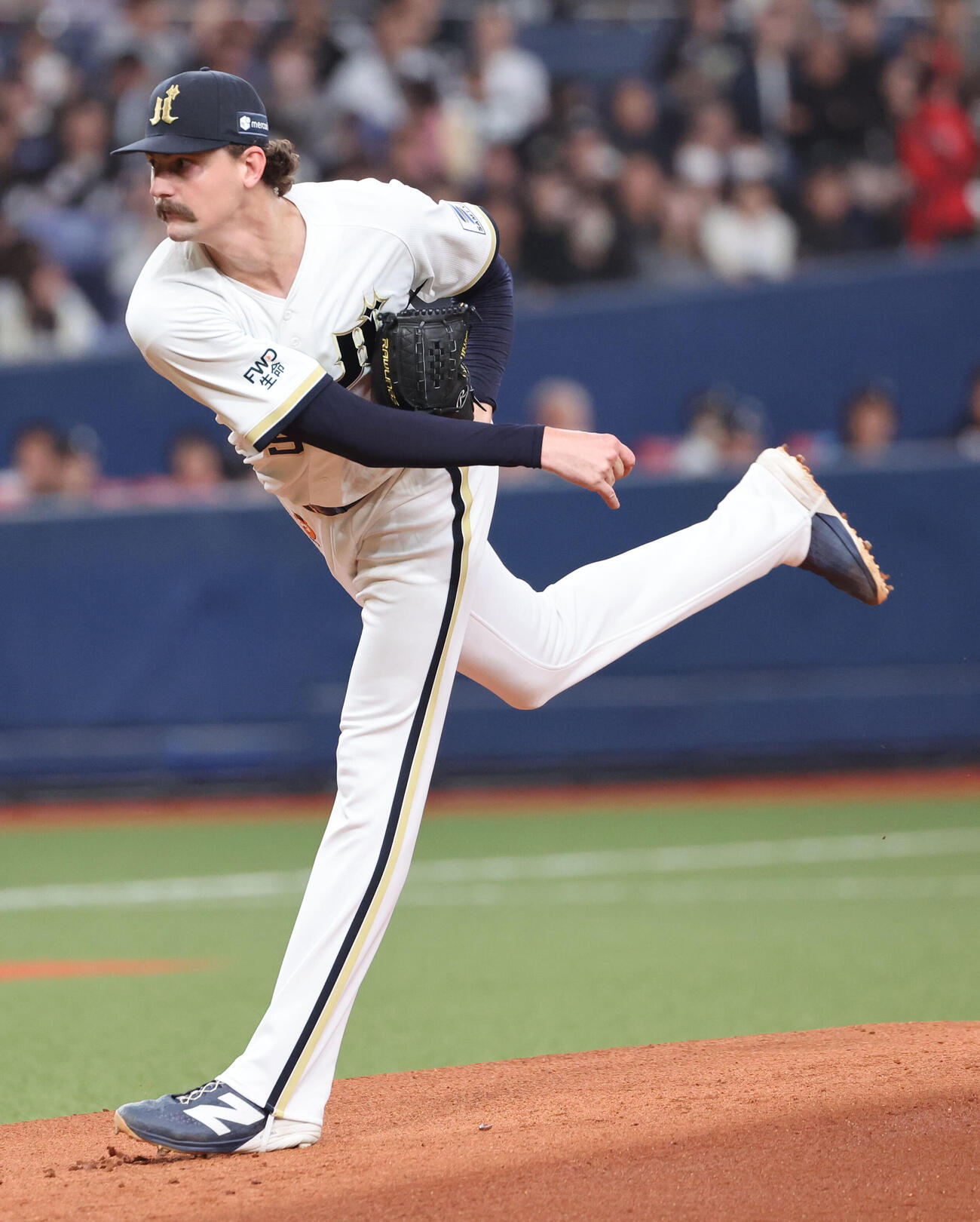 オリックス対ロッテ　オリックス先発の「チビチャン」ショーン・ジェリー（撮影・西尾就之）