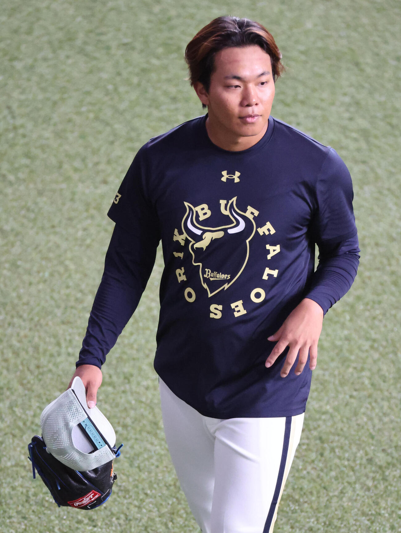 オリックス対ロッテ　1軍に合流したオリックス宮国凌空（撮影・西尾就之）