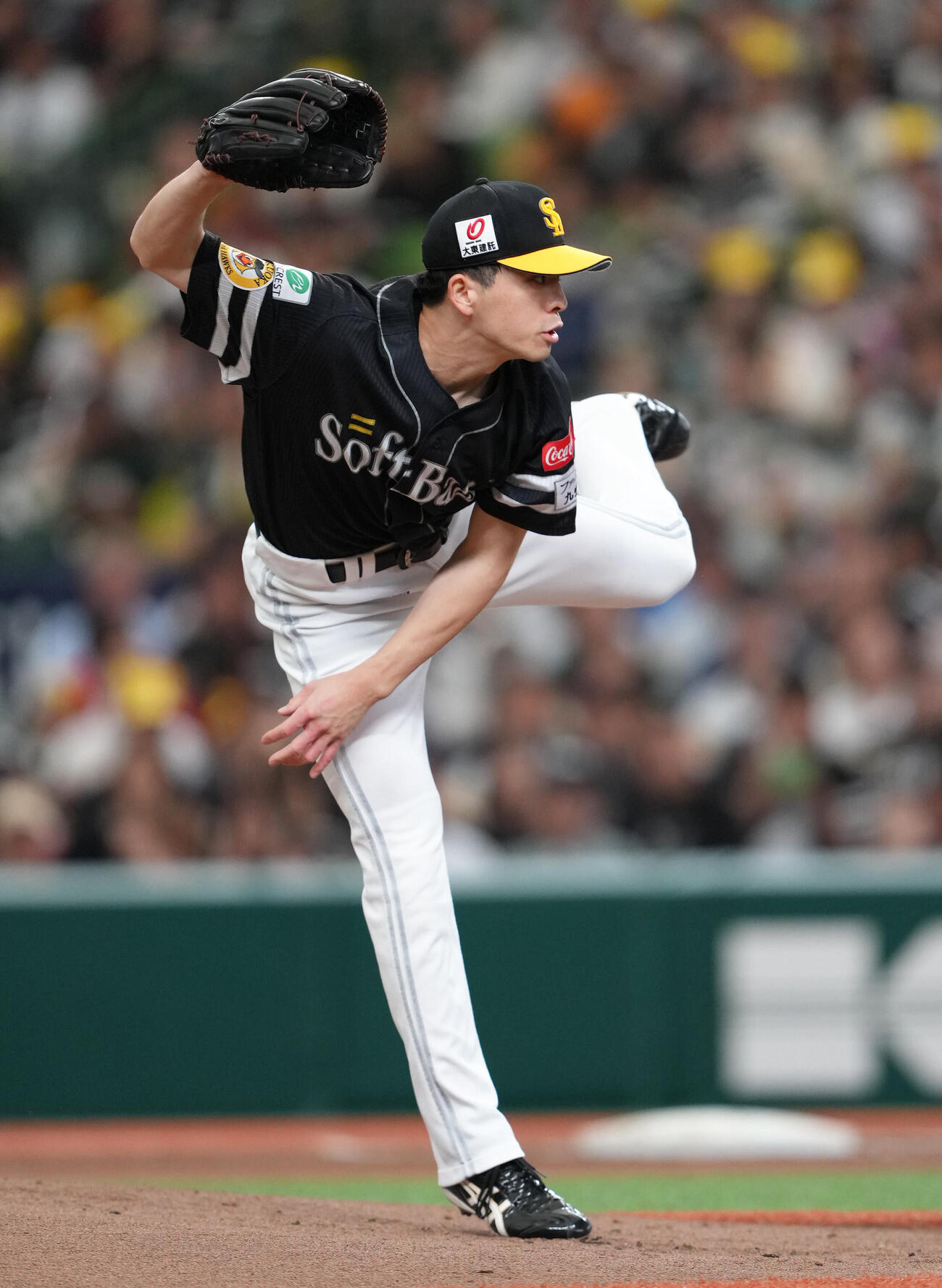 西武対ソフトバンク　ソフトバンク先発の大関友久（撮影・足立雅史）