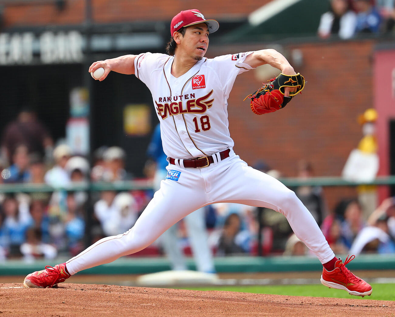 楽天対日本ハム　楽天先発の前田健太（撮影・野上伸悟）