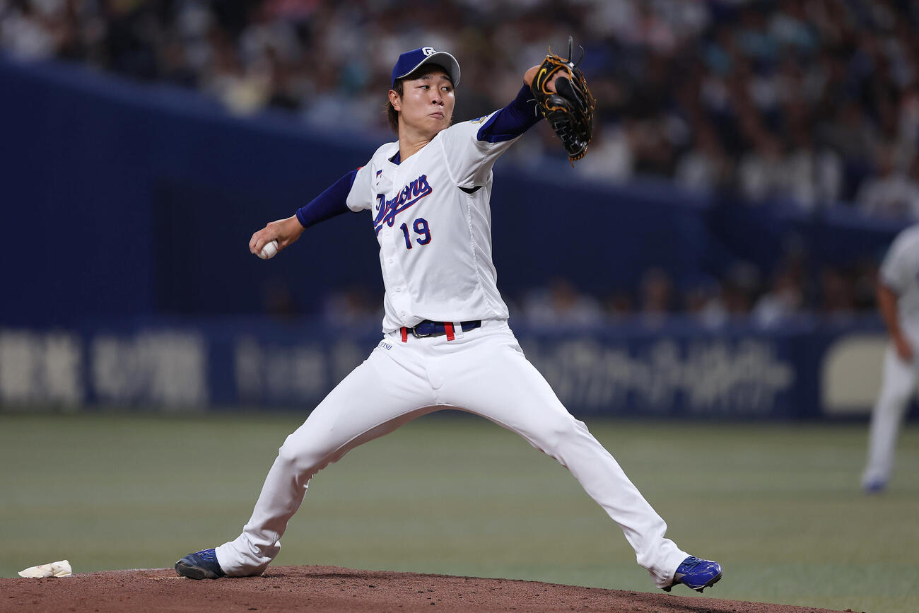 中日対阪神　力投する中日先発の高橋宏斗（撮影・前田充）