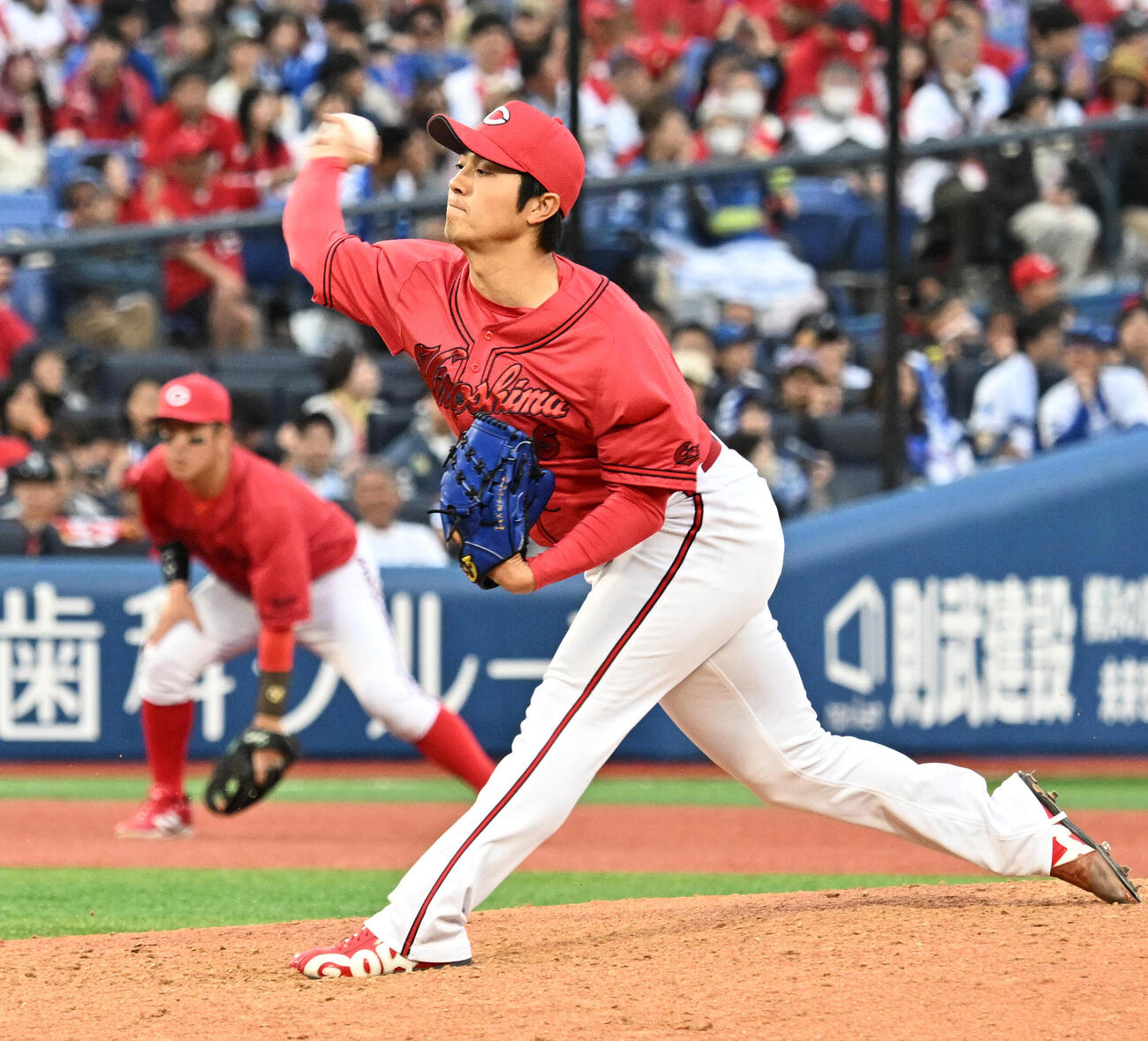 DeNA対広島　9回に3番手で登板した益田武尚（撮影・千葉一成）