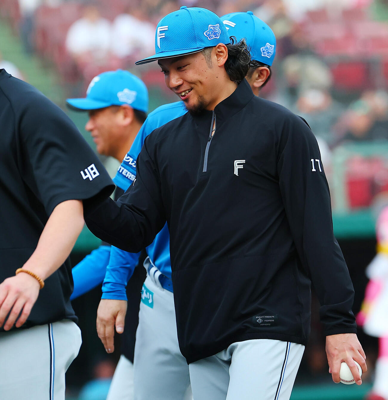 楽天対日本ハム　勝利を喜ぶ日本ハム伊藤大海（撮影・野上伸悟）