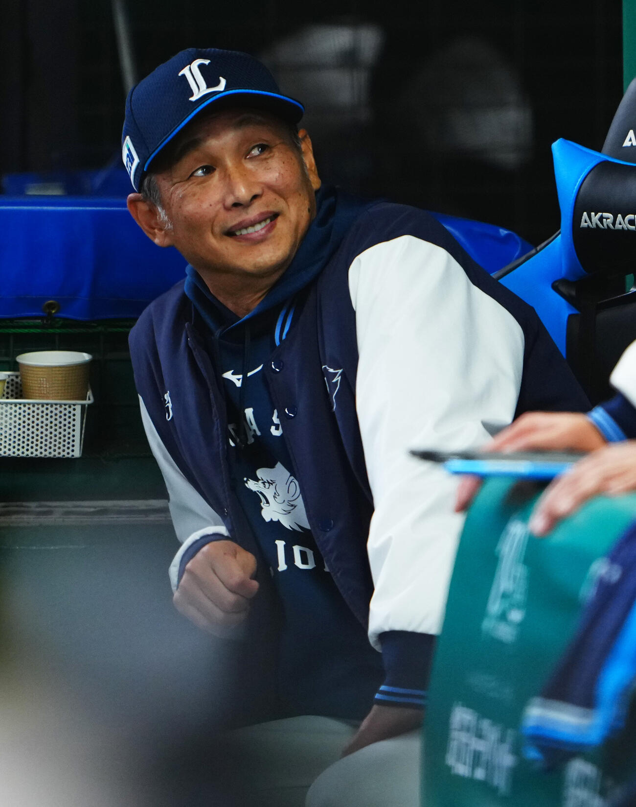 西武西口文也監督（2026年4月撮影）