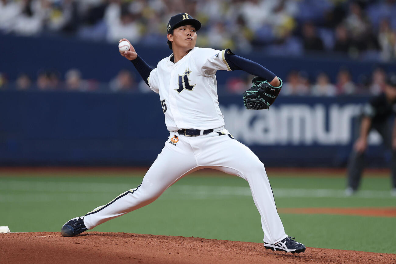 オリックス対日本ハム　力投するオリックス先発の宮国凌空（撮影・前田充）