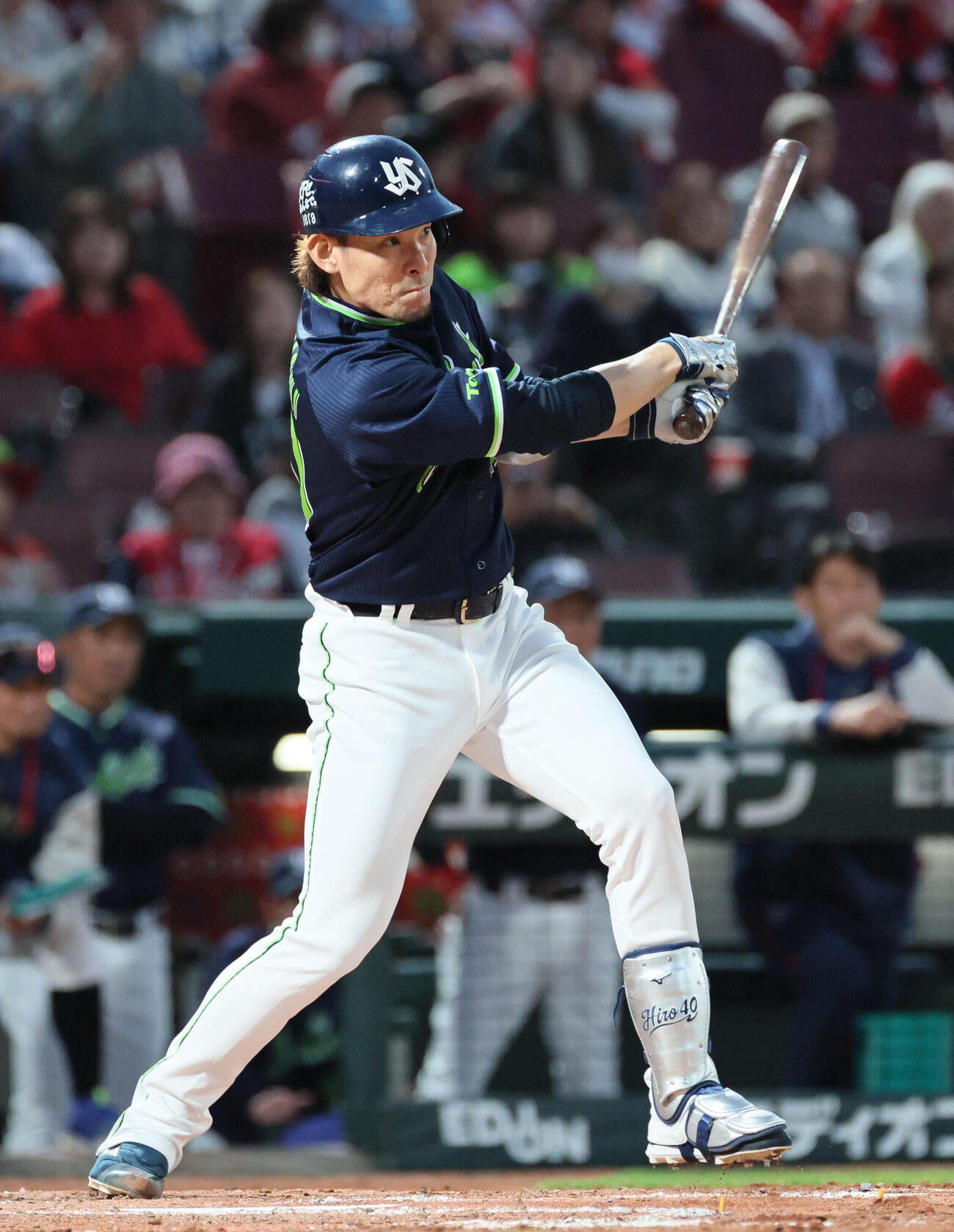 広島対ヤクルト　4回表ヤクルト1死一、三塁、高梨裕稔は右前適時打を放つ（撮影・加藤孝規）
