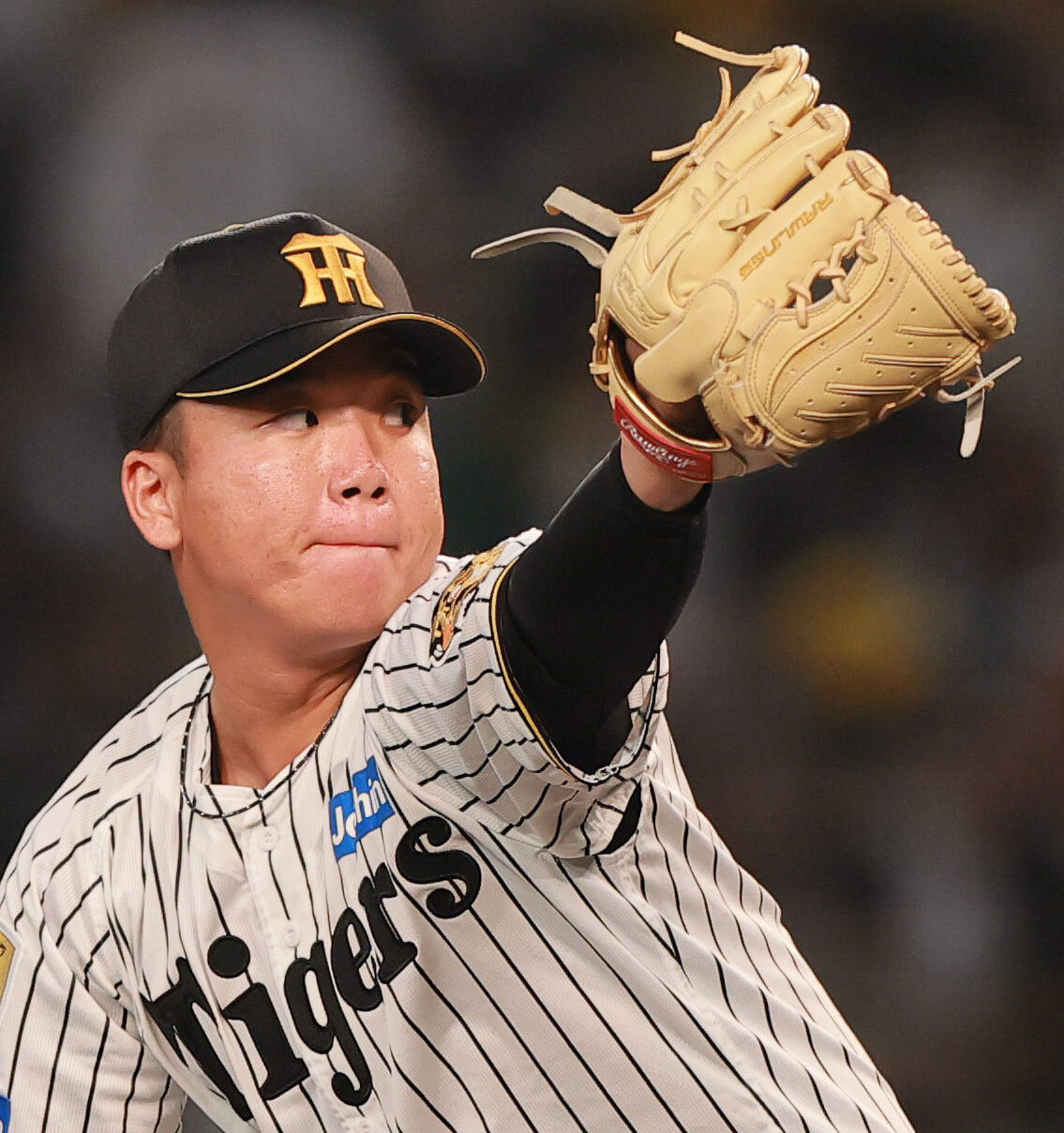 阪神対DeNA 3回表、力投する阪神先発の村上頌樹（撮影・上山淳一）