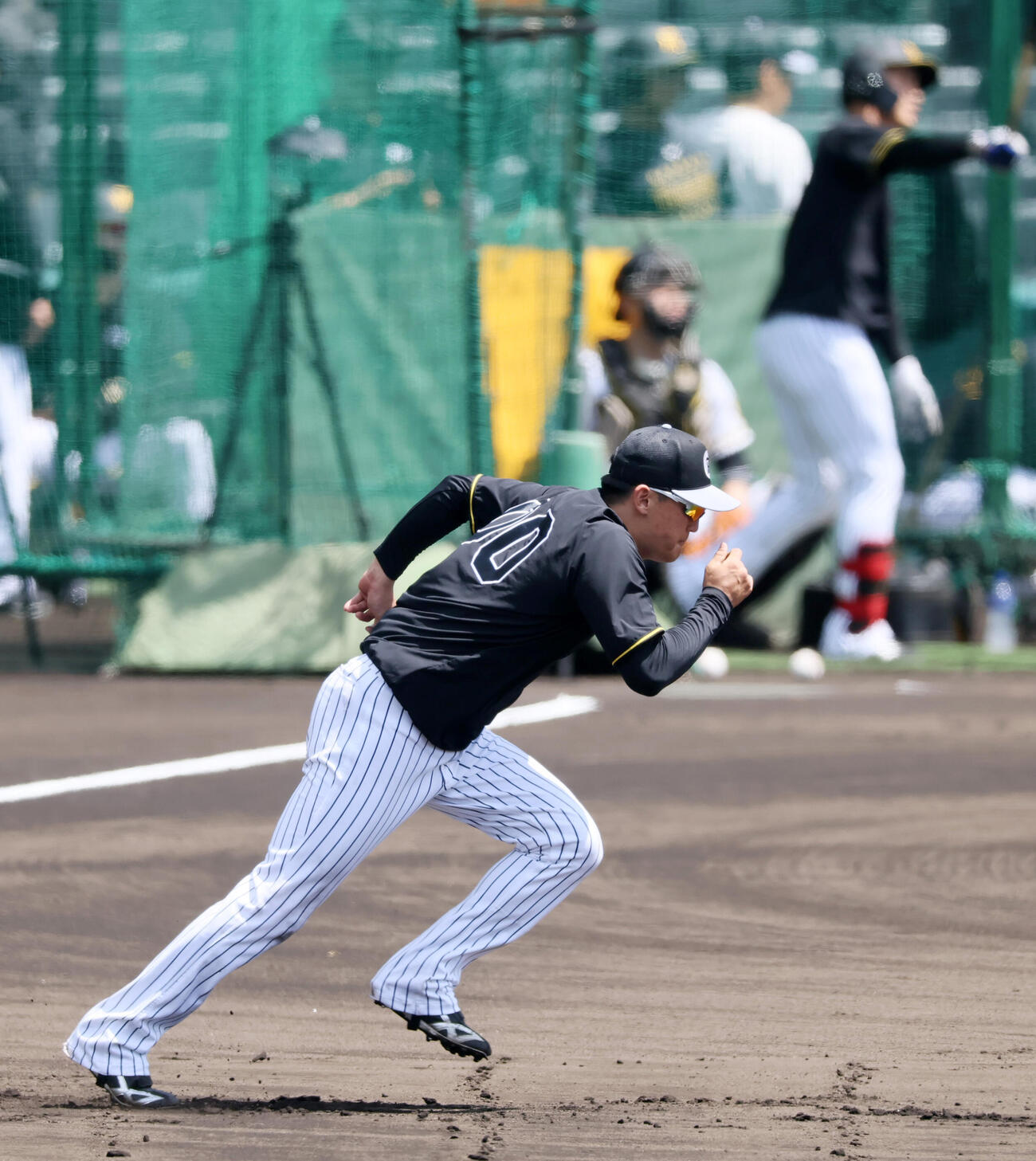 阪神対DeNA　走塁練習する阪神元山飛優（撮影・加藤哉）