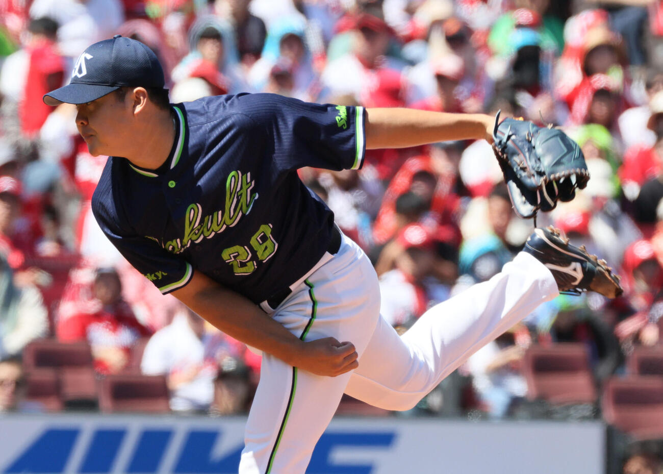 広島対ヤクルト　ヤクルト先発の松本健吾（撮影・加藤孝規）