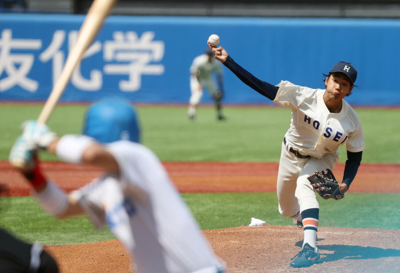 東大対法大、先発した法大・助川太志