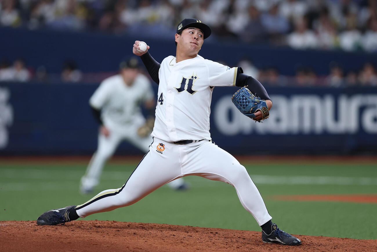オリックス対日本ハム　オリックス3番手の川瀬堅斗（撮影・前田充）