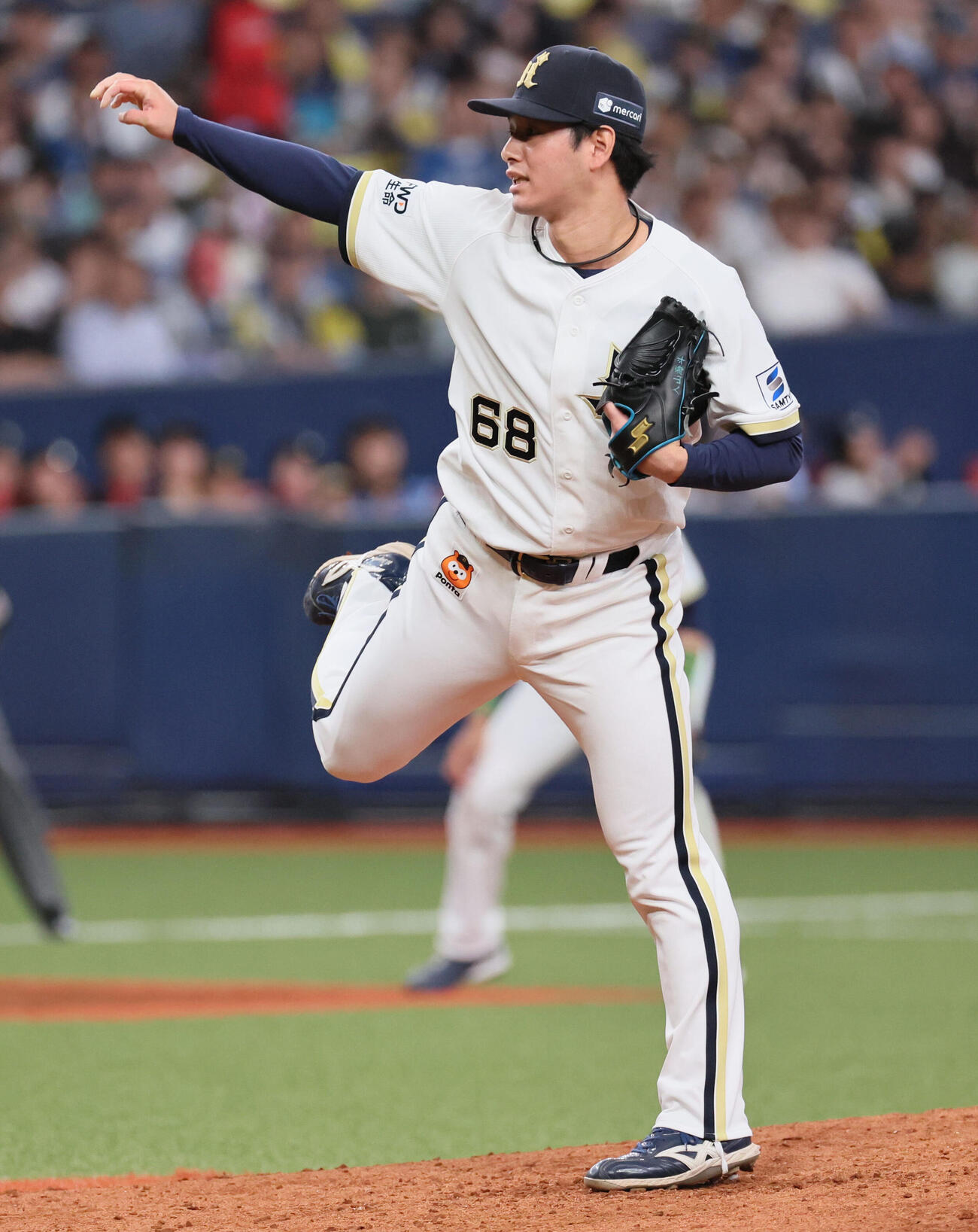 オリックス対日本ハム　オリックス2番手の入山海斗（撮影・宮崎幸一）