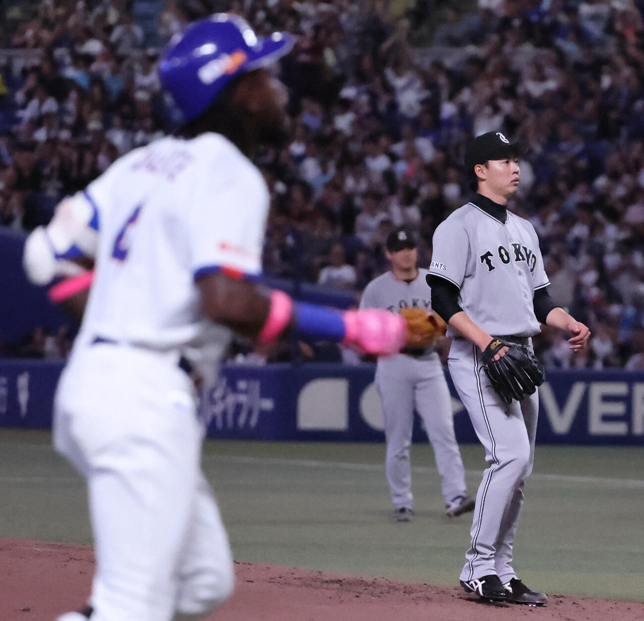 中日対巨人　3回裏中日無死、森田駿哉はオルランド・カリステに本塁打を打たれる（撮影・西尾就之）