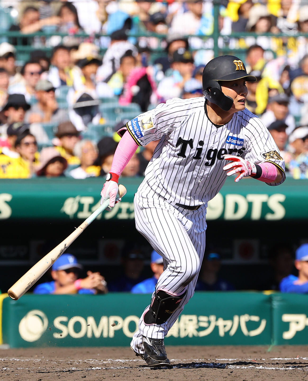 阪神対DeNA 5回裏阪神無死、木浪聖也は安打を放つ（撮影・上田博志）