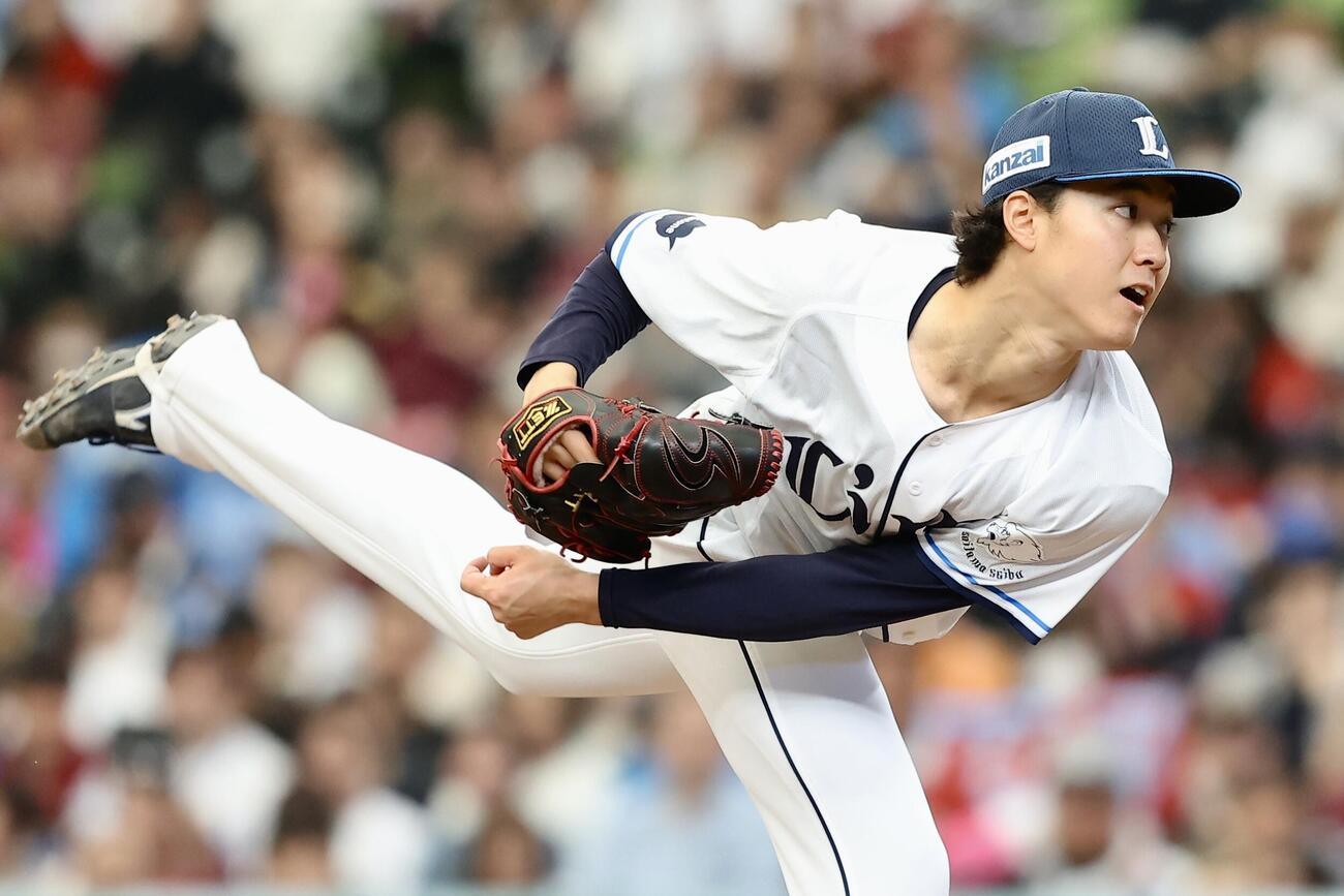 西武対楽天　3回表、力投する菅井信也（撮影・河田真司）