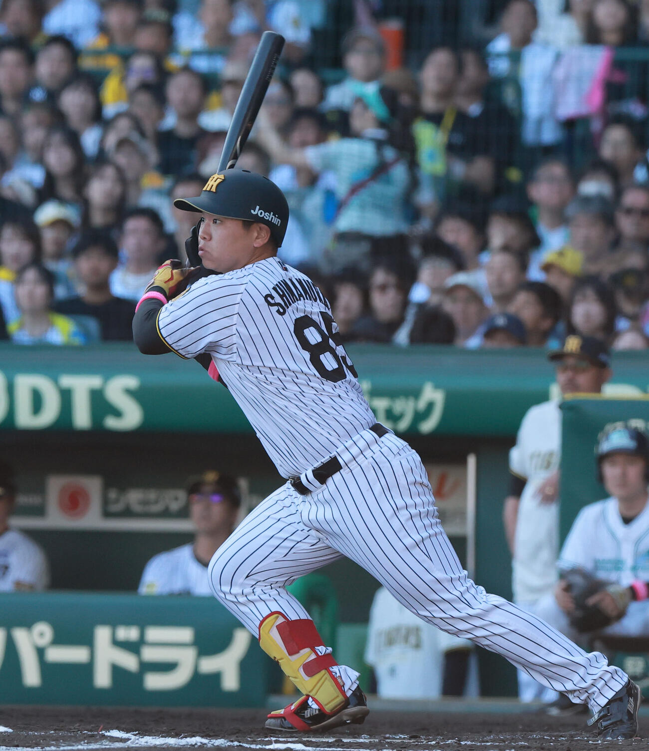 阪神対DeNA 7回裏阪神1死二塁、代打嶋村麟士朗は適時打を放つ（撮影・上山淳一）