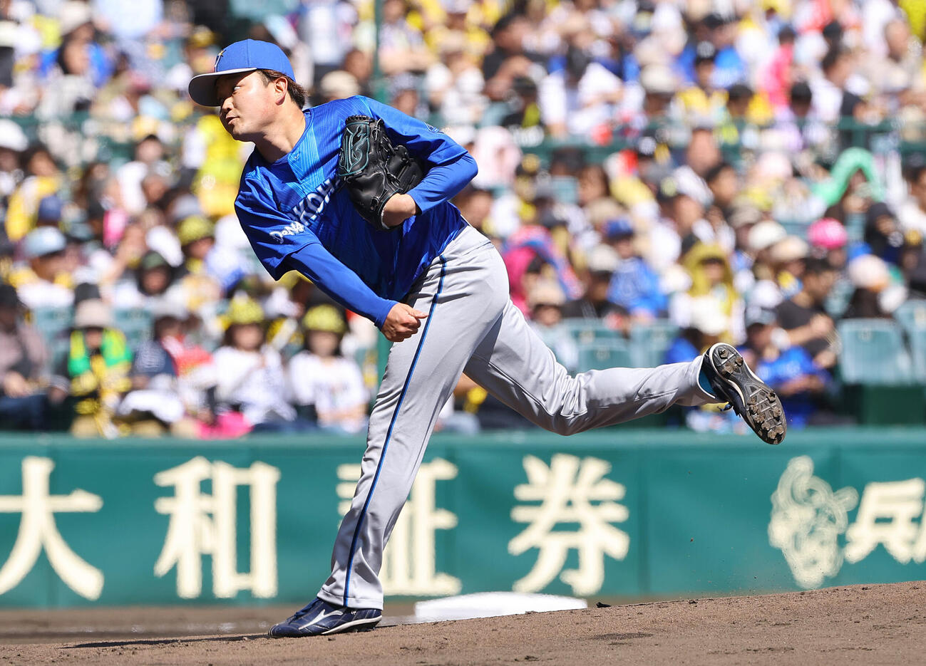 阪神対DeNA DeNA先発の石田裕太郎（撮影・上田博志）