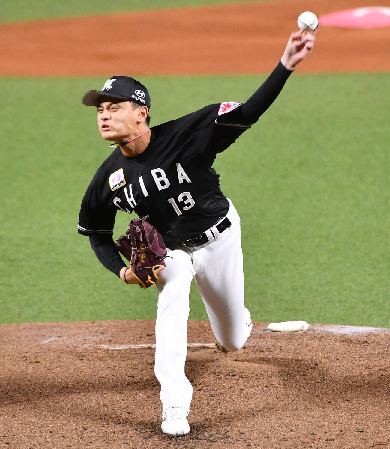 ソフトバンク対ロッテ　ロッテ先発の毛利海大（撮影・岩下翔太）