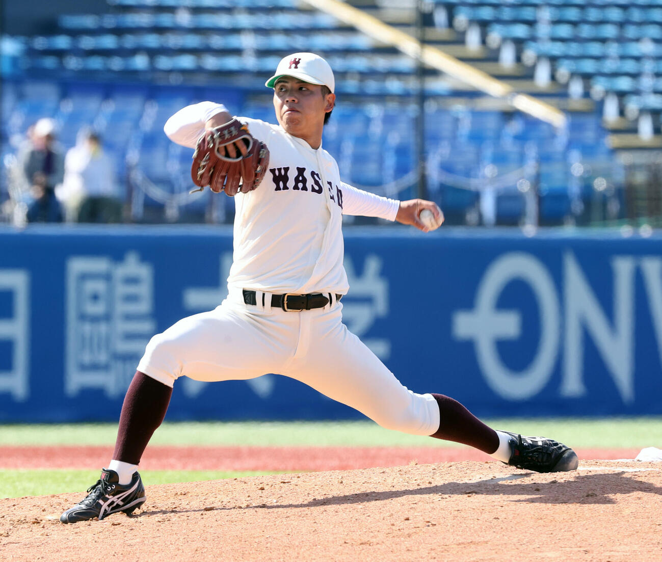 東京6大学野球　早大対立大　先発した早大・宮城誇南（撮影・柴田隆二）