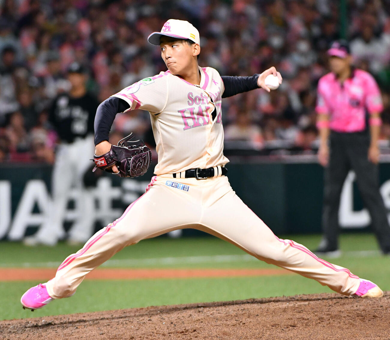 ソフトバンク対ロッテ　ソフトバンク先発の前田悠伍（撮影・岩下翔太）