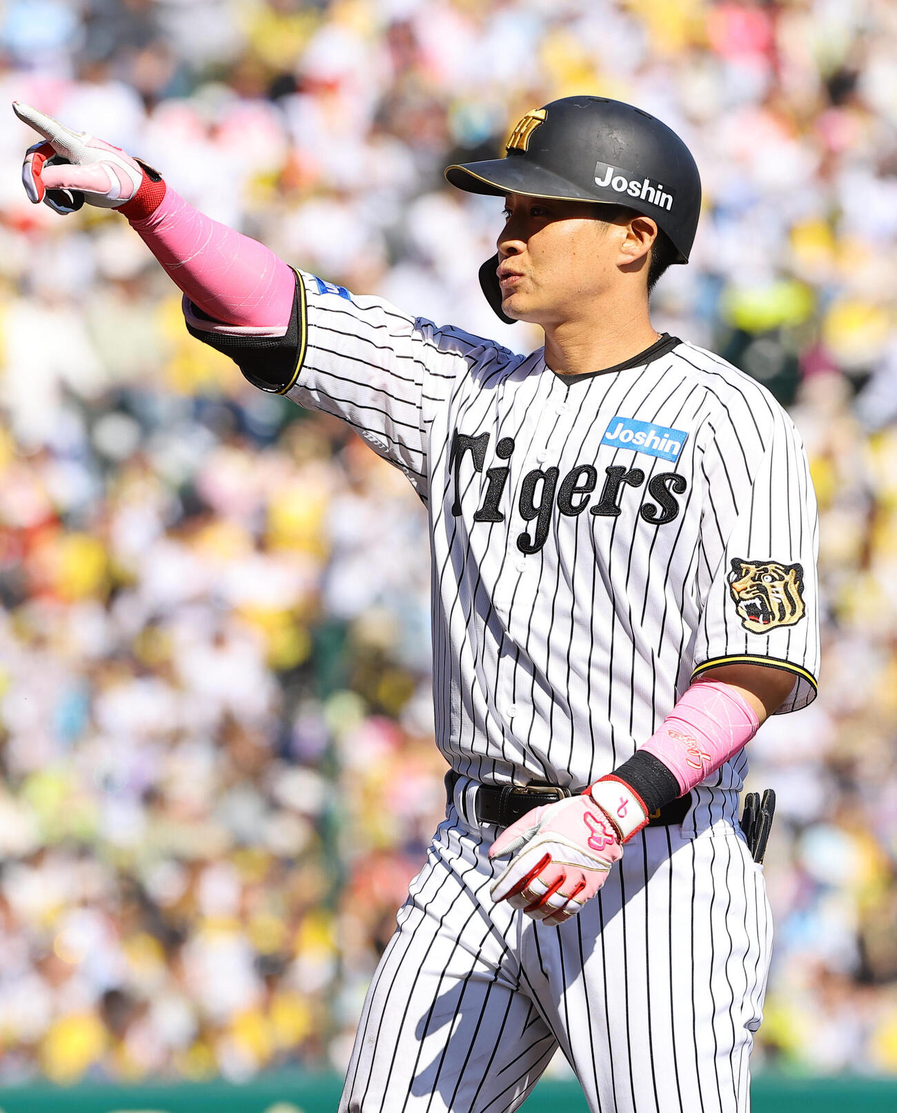 阪神対DeNA 5回裏阪神無死、木浪聖也は安打を放つ（撮影・上田博志）