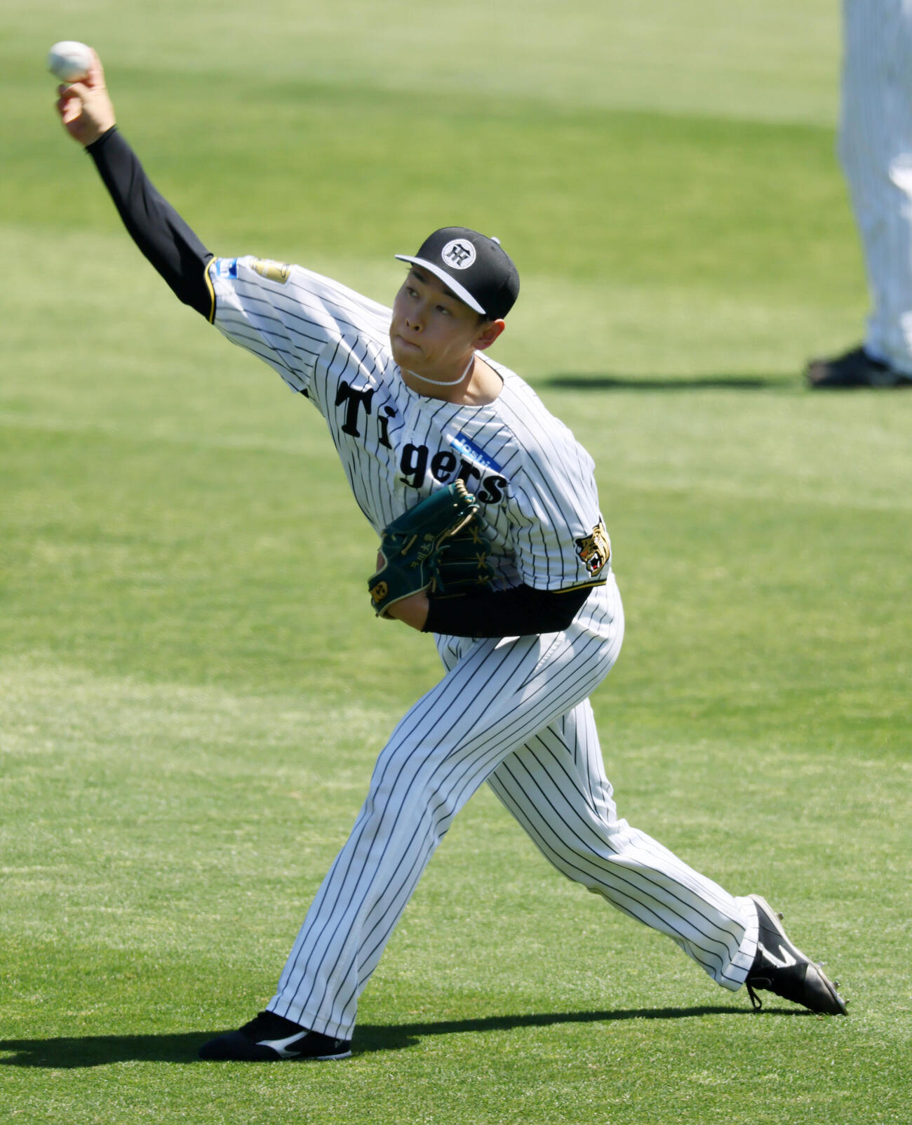 阪神対DeNA　練習でキャッチボールする早川太貴（撮影・加藤哉）