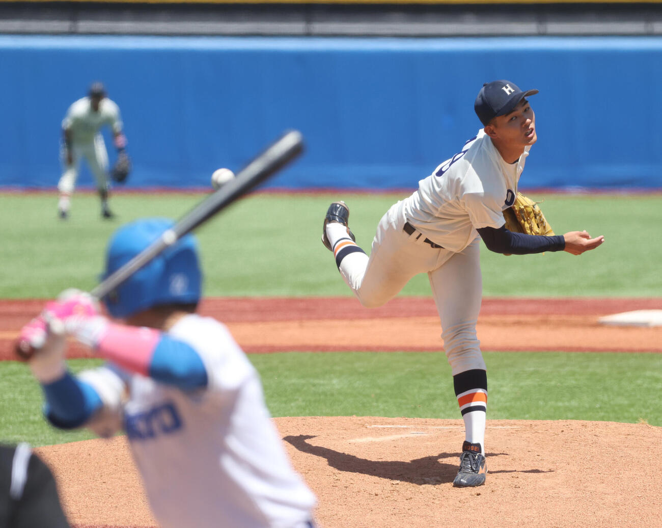 東京6大学野球　先発した法大・菅井颯（撮影・柴田隆二）