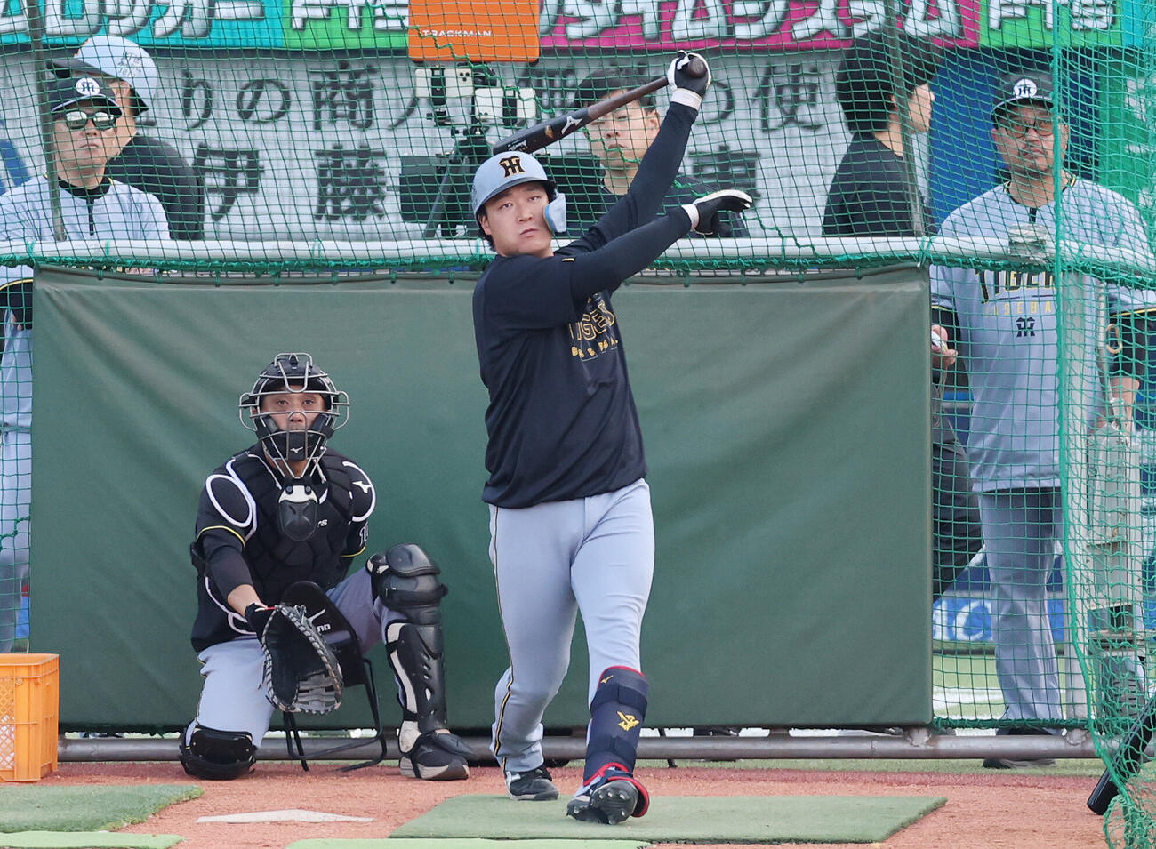 ヤクルト対阪神　試合前、打撃練習する阪神大山悠輔（撮影・宮地輝）