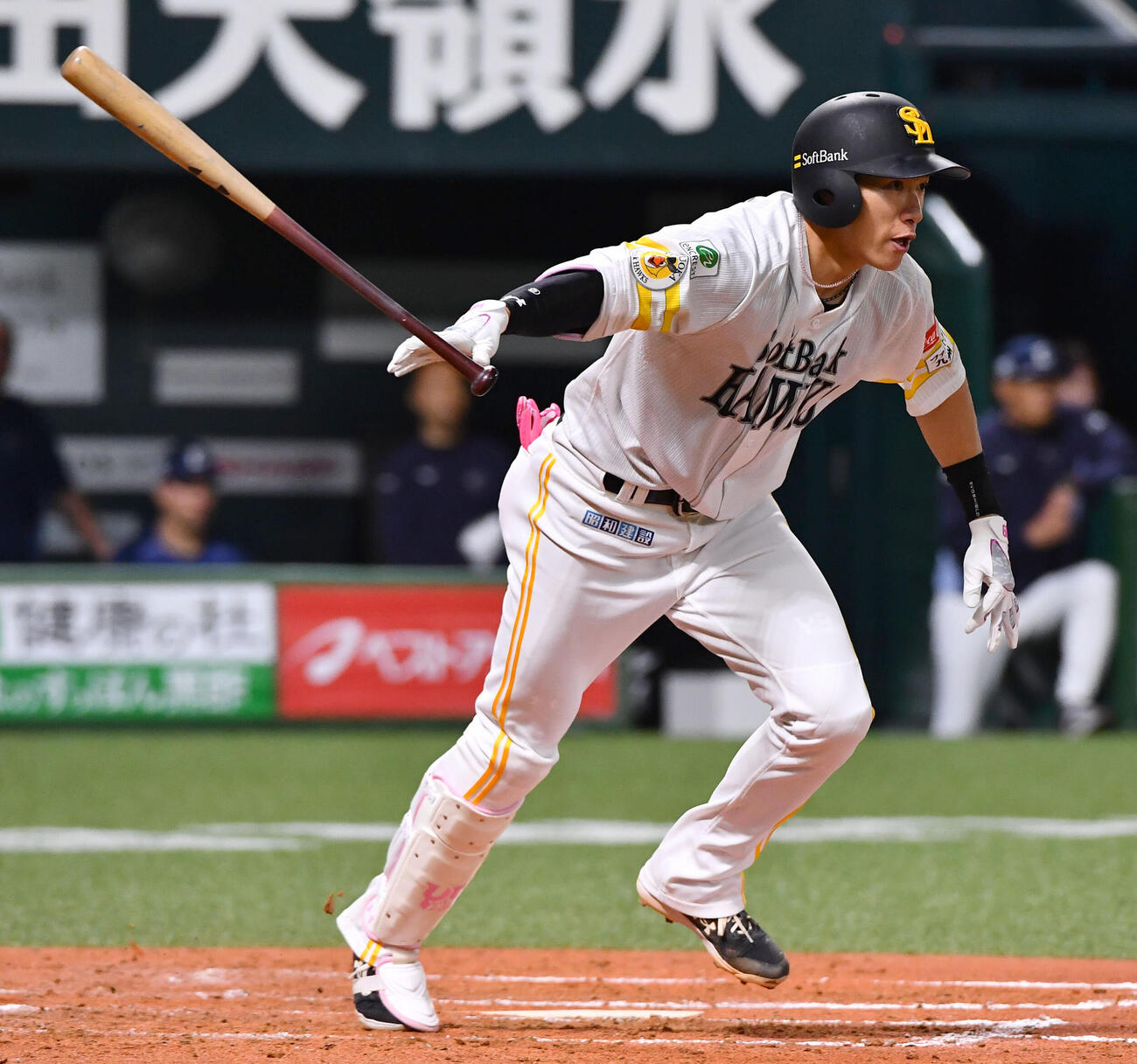 ソフトバンク対西武　3回裏ソフトバンク2死、柳田悠岐は右前安打を放つ（撮影・岩下翔太）